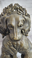 Wall Mounted Bronze Sculpture Retriever Dog with Rabbit 12" x 17"