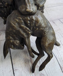 Wall Mounted Bronze Sculpture Retriever Dog with Rabbit 12" x 17"