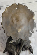 Wall Mounted Bronze Sculpture Retriever Dog with Rabbit 12" x 17"