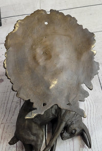 Wall Mounted Bronze Sculpture Retriever Dog with Rabbit 12" x 17"