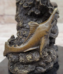 Bronze Sculpture of Marlin Sailfish Jumping on Marble Base