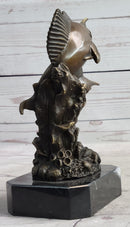 Marlins Sailfish Swordfish Jumping Out of Ocean Bronze Sculpture