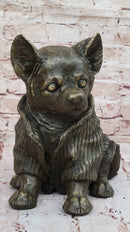 Chihuahua Dog in Hooded Sweater Bronze Sculpture Hot Cast