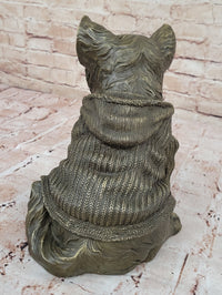 Chihuahua Dog in Hooded Sweater Bronze Sculpture Hot Cast