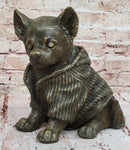 Chihuahua Dog in Hooded Sweater Bronze Sculpture Hot Cast