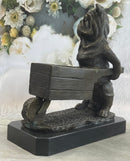 English Bulldog Wheelbarrow Bronze Planter Dish 12" x 12"