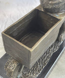 English Bulldog Wheelbarrow Bronze Planter Dish 12" x 12"
