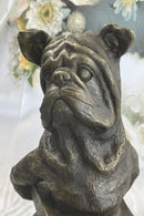 English Bulldog Wheelbarrow Bronze Planter Dish 12" x 12"
