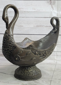 Swan Shaped Bronze Bowl Candy Dish by Vitaleh