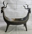 Two Gazelle Antelope Kudu Bronze Planter Bowl Candy Dish