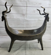 Two Gazelle Antelope Kudu Bronze Planter Bowl Candy Dish