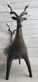 Two Gazelle Antelope Kudu Bronze Planter Bowl Candy Dish