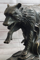Running Wolf Dog Wildlife Art Bronze Metal Sculpture