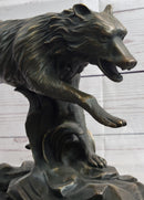 Running Wolf Dog Wildlife Art Bronze Metal Sculpture