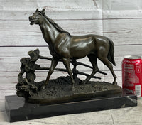 Trotting Thoroughbred Horse Bronze Sculpture by Lost Wax Method