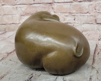 Signed Original Williams Bronze Pig - Chubby Happy Domestic Pig