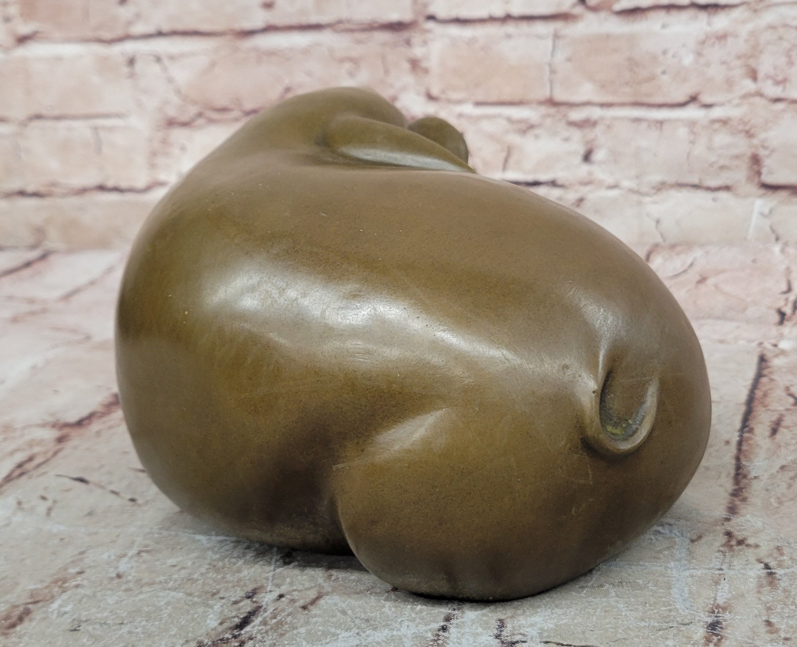 Signed Original Williams Bronze Pig - Chubby Happy Domestic Pig