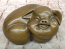 Signed Original Williams Bronze Pig - Chubby Happy Domestic Pig