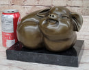 Happy Round Pig Bronze Metal Sculpture Original Art