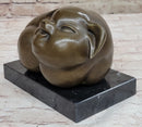 Happy Round Pig Bronze Metal Sculpture Original Art