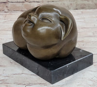 Happy Round Pig Bronze Metal Sculpture Original Art