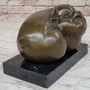 Happy Round Pig Bronze Metal Sculpture Original Art
