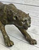 Cheetah Leopard Bronze Metal Sculpture 8" x 32"