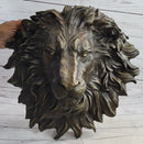 Wall Mounted Lion Head Bust Sculpture Signed Milo 18" x 18"