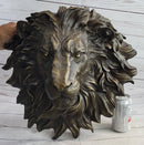 Wall Mounted Lion Head Bust Sculpture Signed Milo 18" x 18"