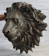 Wall Mounted Lion Head Bust Sculpture Signed Milo 18" x 18"