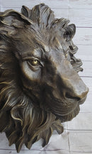 Wall Mounted Lion Head Bust Sculpture Signed Milo 18" x 18"