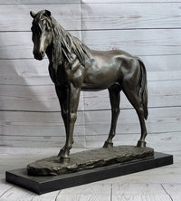 Bronze Horse Mare Equestrian Sculpture by PJ Mene on Marble Base