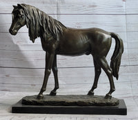 Bronze Horse Mare Equestrian Sculpture by PJ Mene on Marble Base