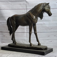 Bronze Horse Mare Equestrian Sculpture by PJ Mene on Marble Base