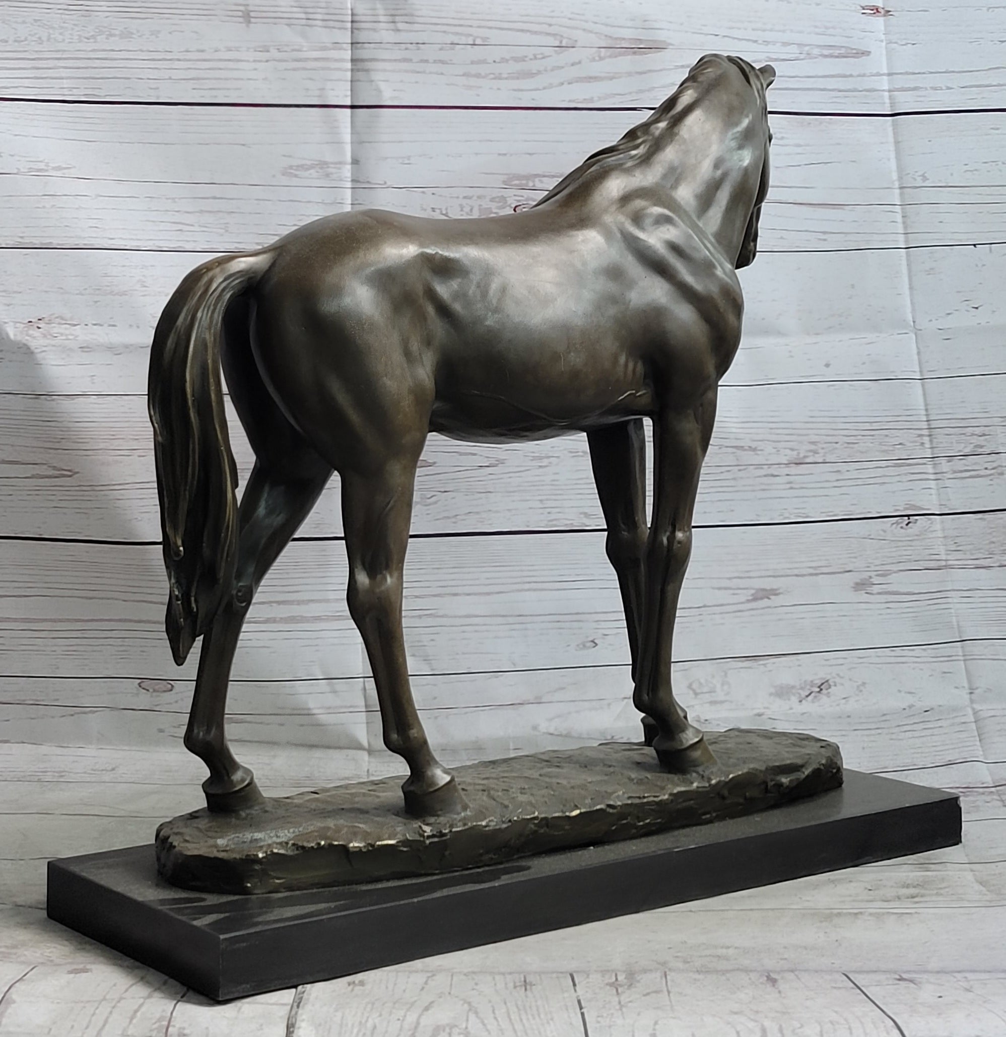 Bronze Horse Mare Equestrian Sculpture by PJ Mene on Marble Base