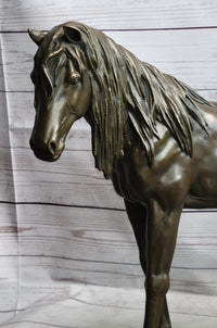 Bronze Horse Mare Equestrian Sculpture by PJ Mene on Marble Base