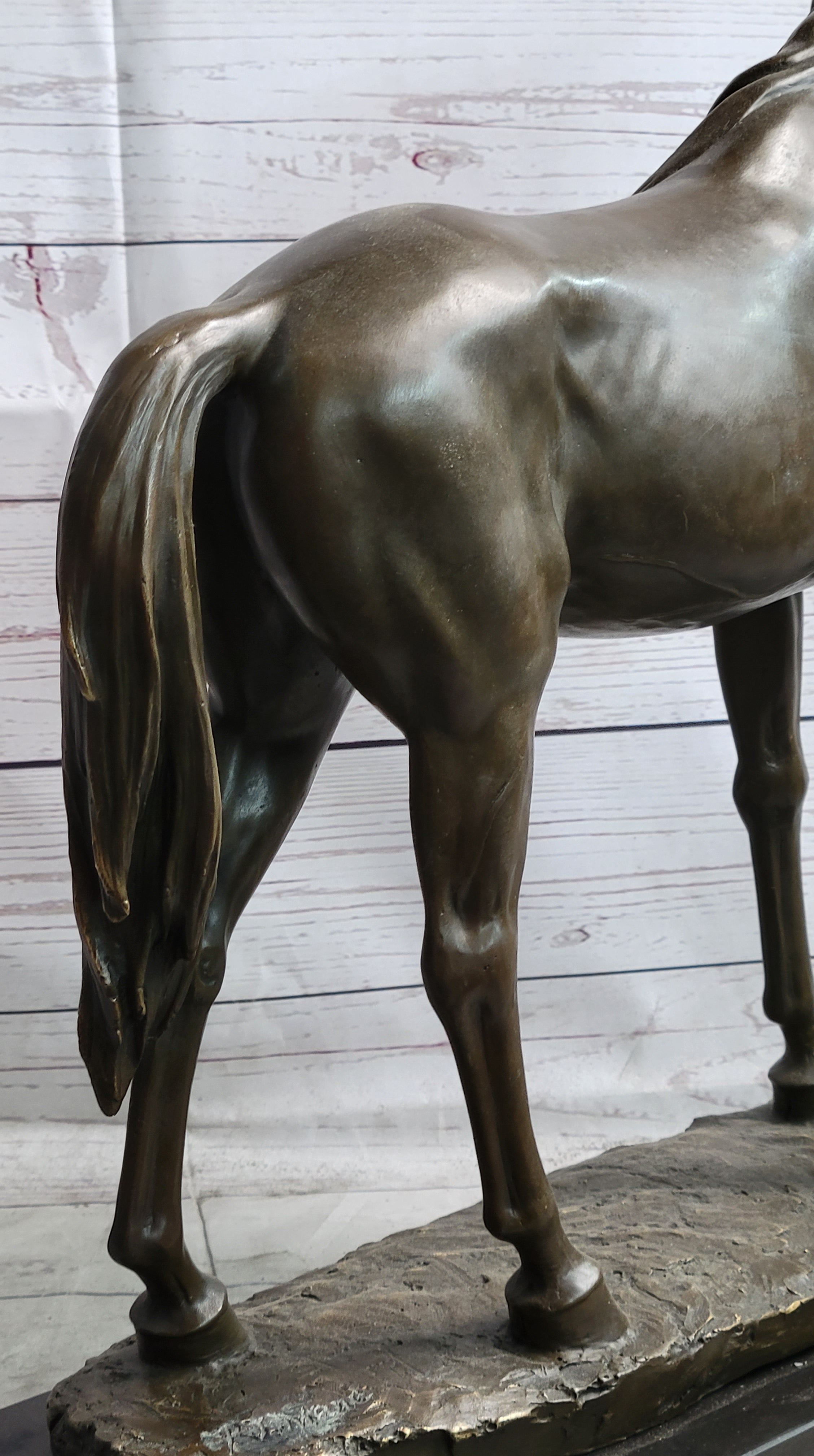 Bronze Horse Mare Equestrian Sculpture by PJ Mene on Marble Base