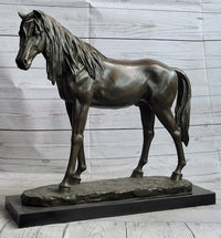 Bronze Horse Mare Equestrian Sculpture by PJ Mene on Marble Base
