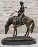 Western Cowboy on Horseback w/ Shotgun Bronze 16" x 14"