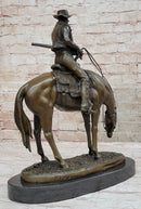 Western Cowboy on Horseback w/ Shotgun Bronze 16" x 14"