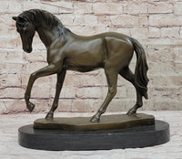 Show Horse Mare Hot Cast Bronze Sculpture on Marble Base