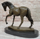 Show Horse Mare Hot Cast Bronze Sculpture on Marble Base