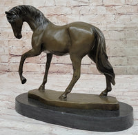 Show Horse Mare Hot Cast Bronze Sculpture on Marble Base