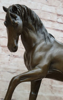 Show Horse Mare Hot Cast Bronze Sculpture on Marble Base