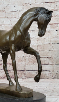 Show Horse Mare Hot Cast Bronze Sculpture on Marble Base