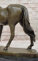Show Horse Mare Hot Cast Bronze Sculpture on Marble Base