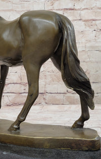 Show Horse Mare Hot Cast Bronze Sculpture on Marble Base