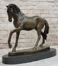 Show Horse Mare Hot Cast Bronze Sculpture on Marble Base
