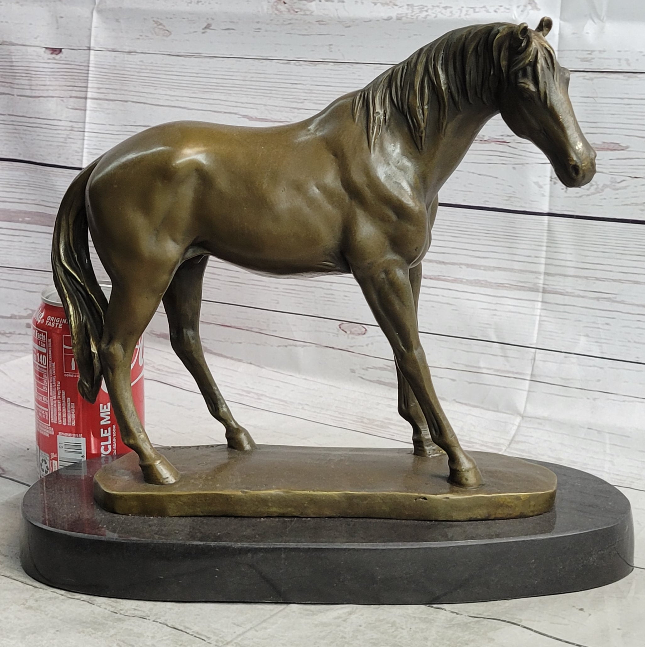 Arabian Horse Mare Bronze Sculpture on Marble Base