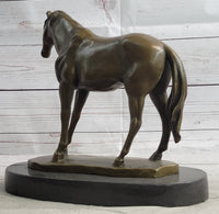 Arabian Horse Mare Bronze Sculpture on Marble Base
